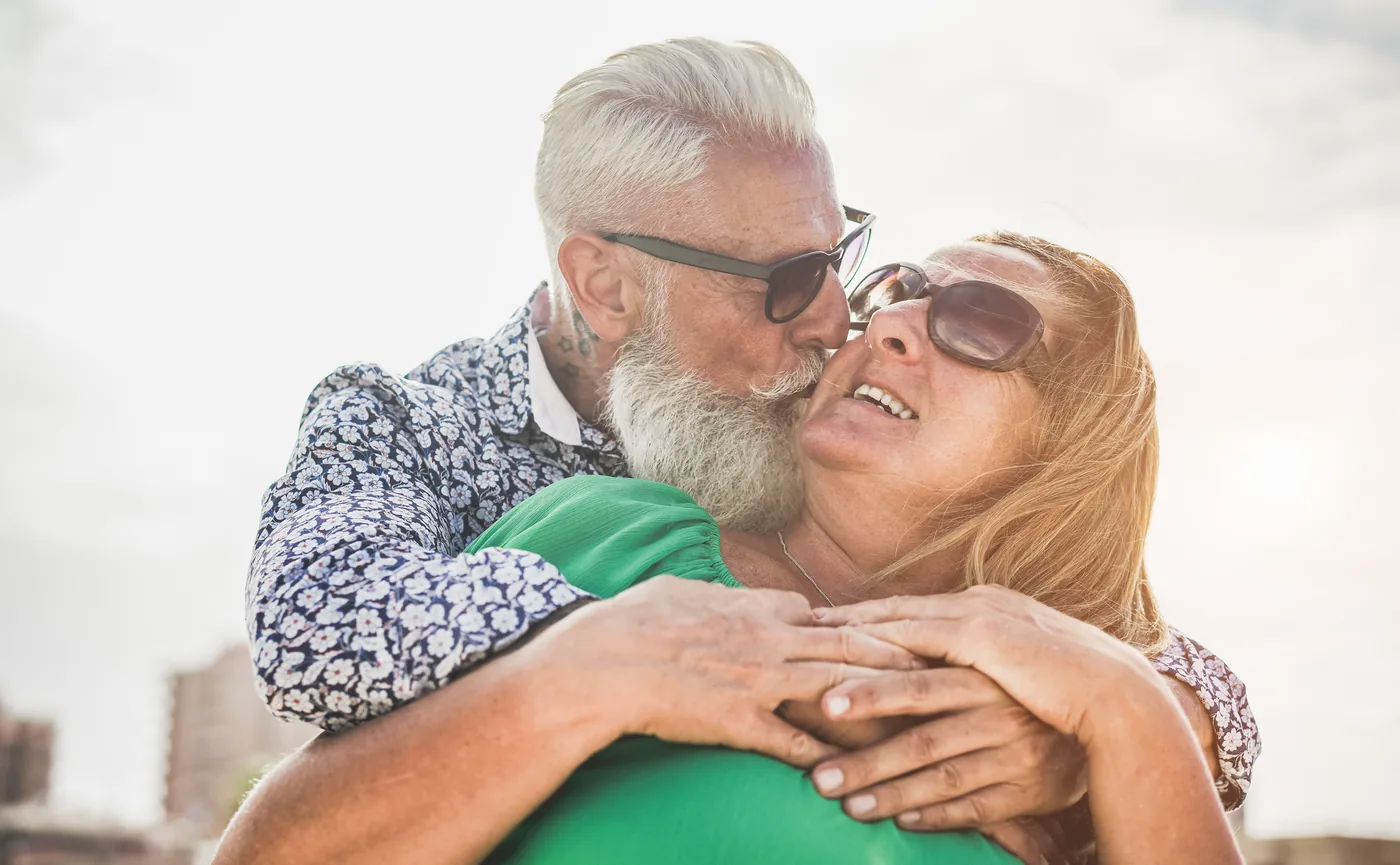 Mature couple sharing an affectionate moment — Senior Dating in Australia for Singles Over 50
